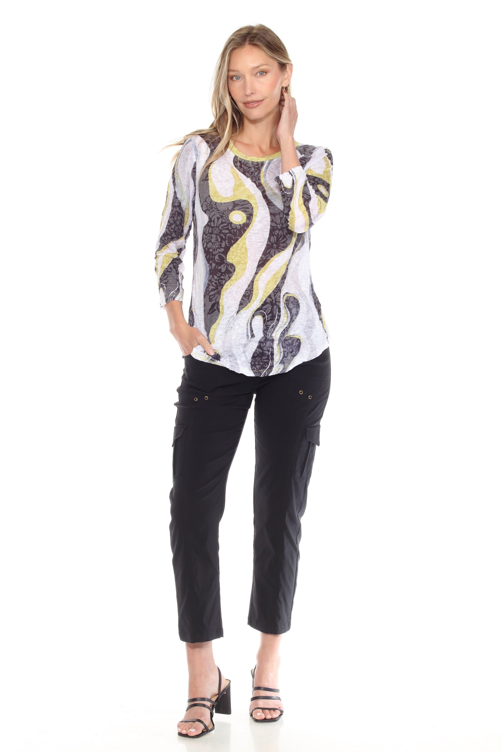 Round-Neck Top - Fluid Art