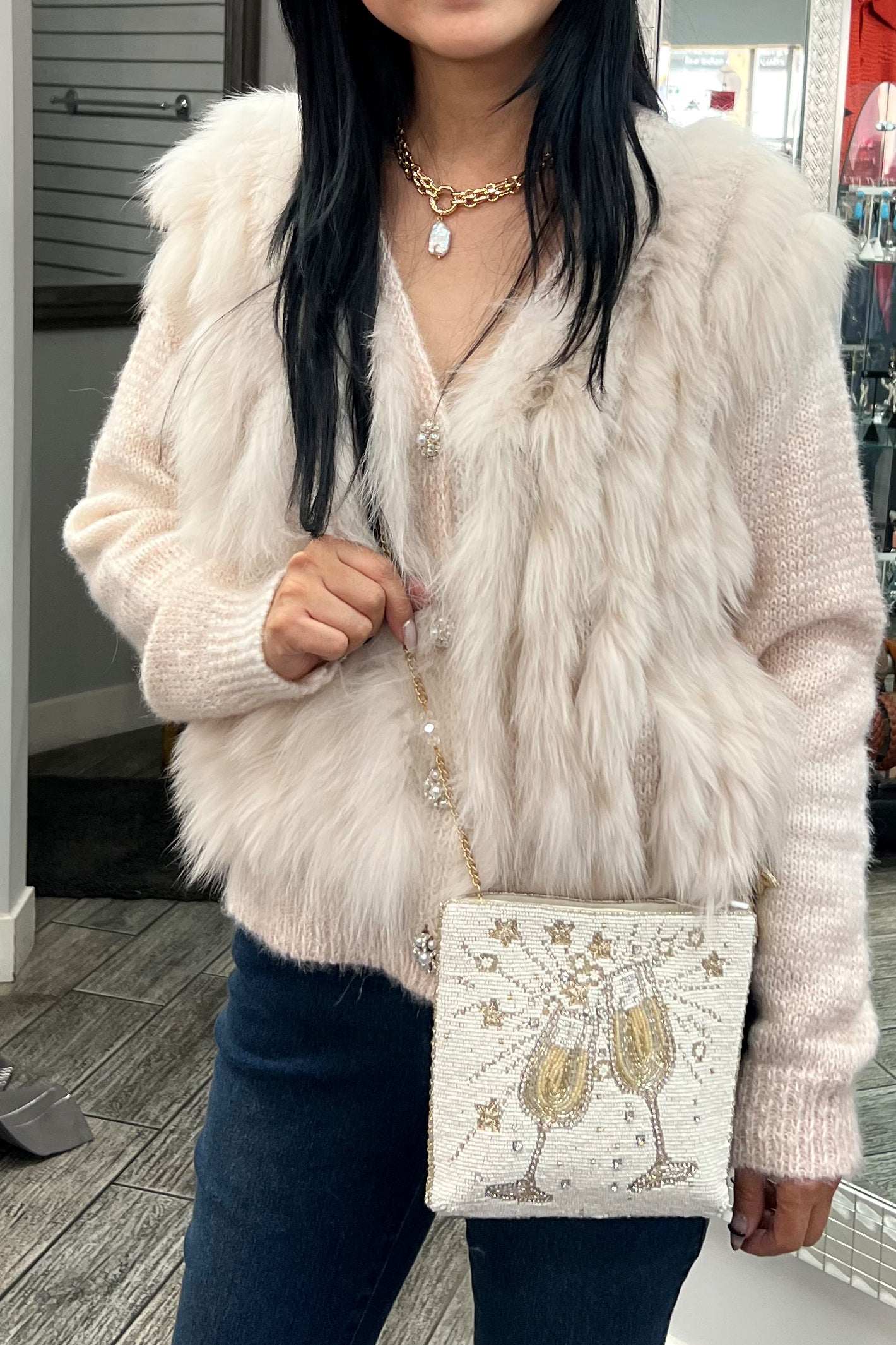 Faux Fur Cardigan - CARINE