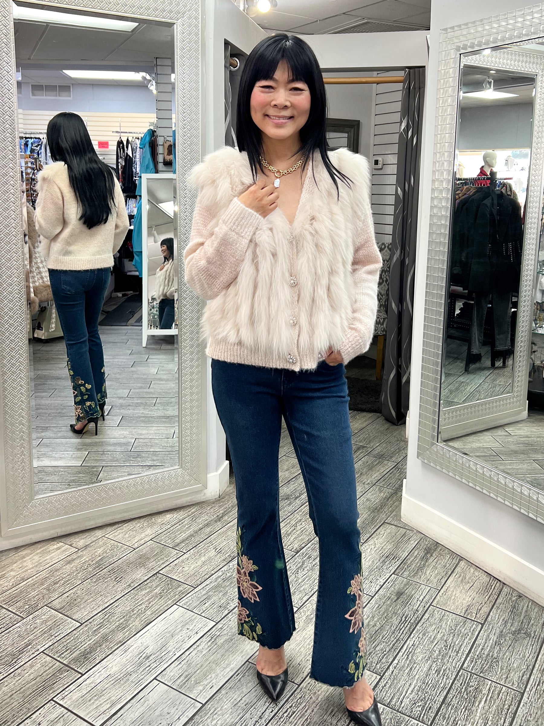 Faux Fur Cardigan - CARINE