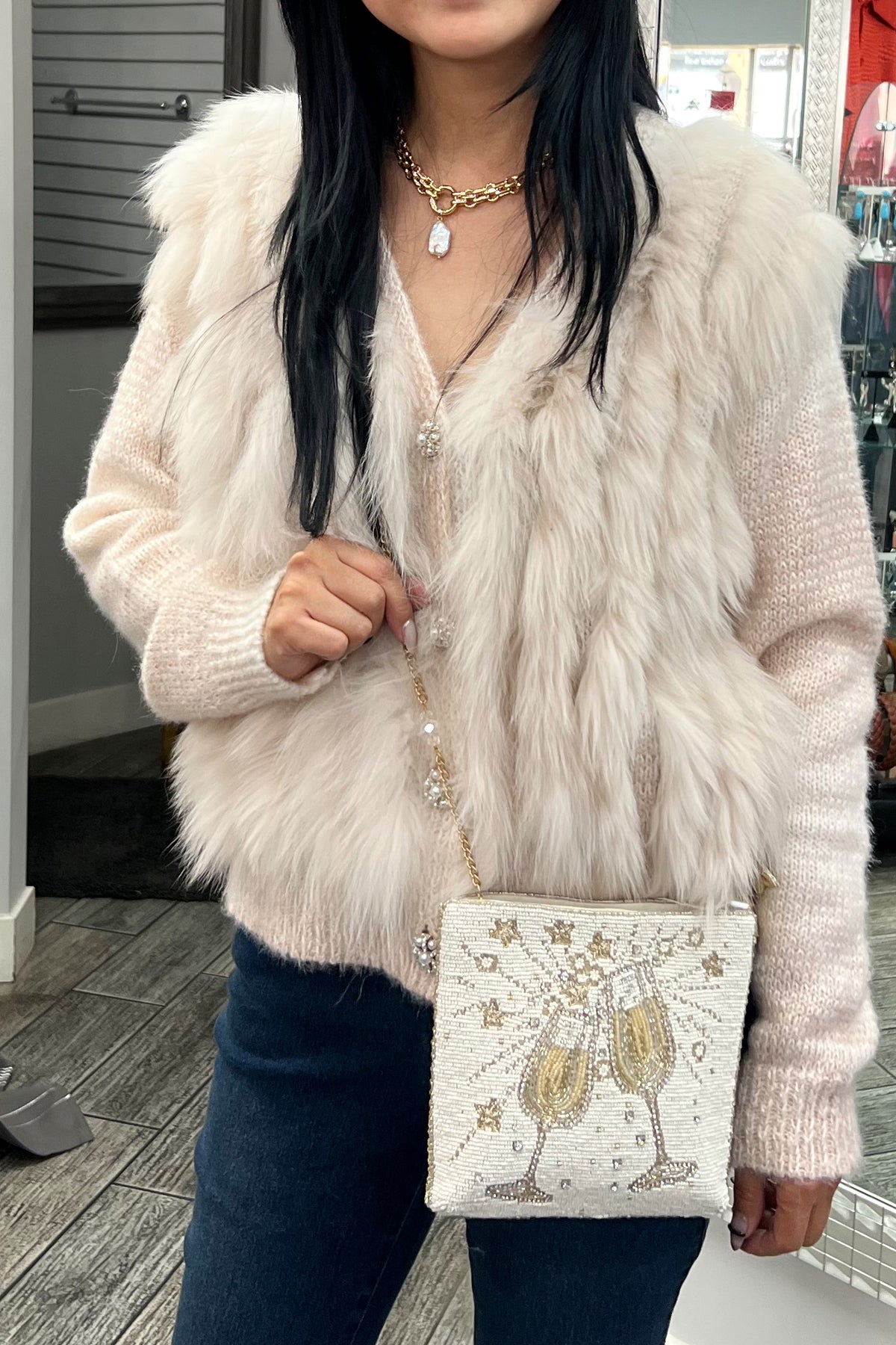 Faux Fur Cardigan - CARINE