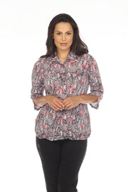 Sabrina Shirt - Blush Snake