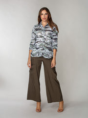 Sabrina Shirt - Olive Drift
