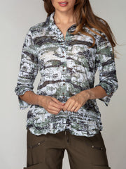 Sabrina Shirt - Olive Drift