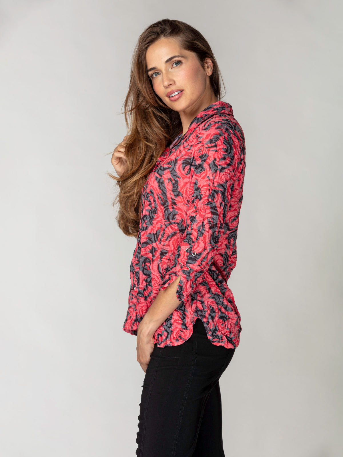 Sabrina Shirt - Scarlet Rose