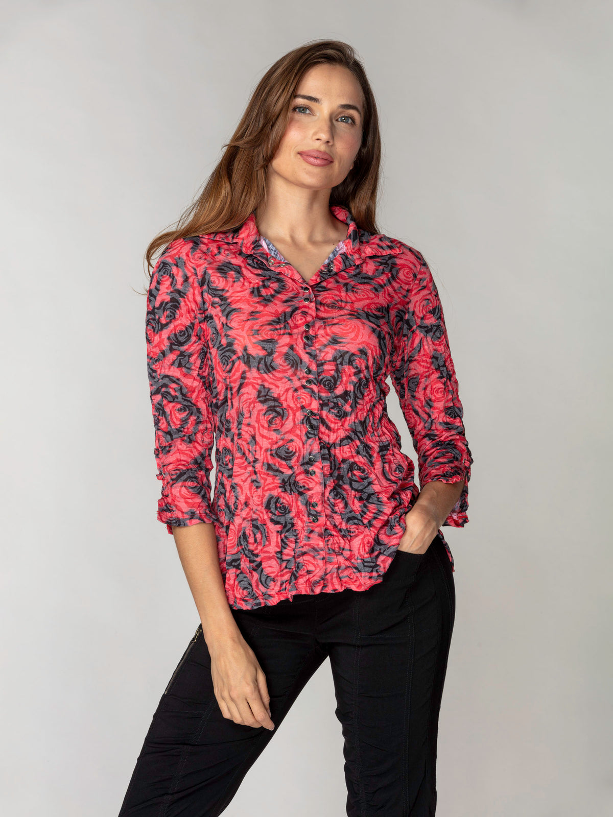 Sabrina Shirt - Scarlet Rose