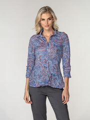 Sabrina Shirt - Indigo Paisley
