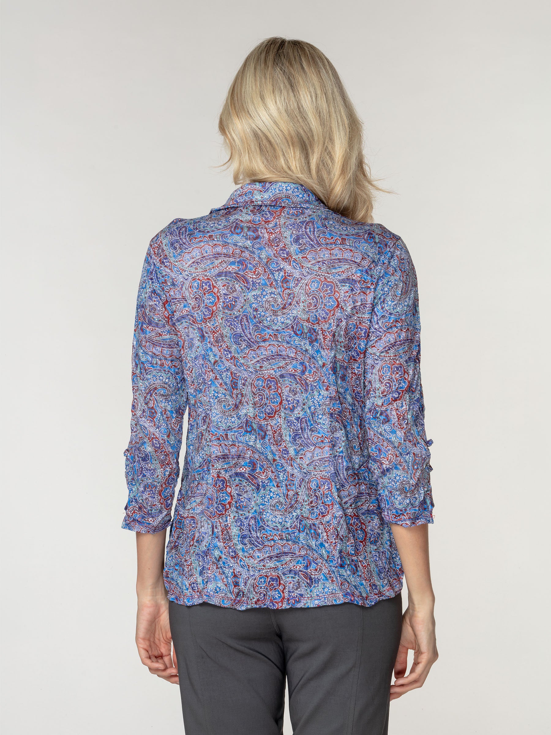 Sabrina Shirt - Indigo Paisley