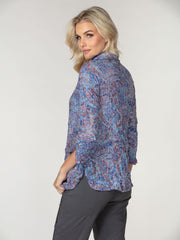 Sabrina Shirt - Indigo Paisley