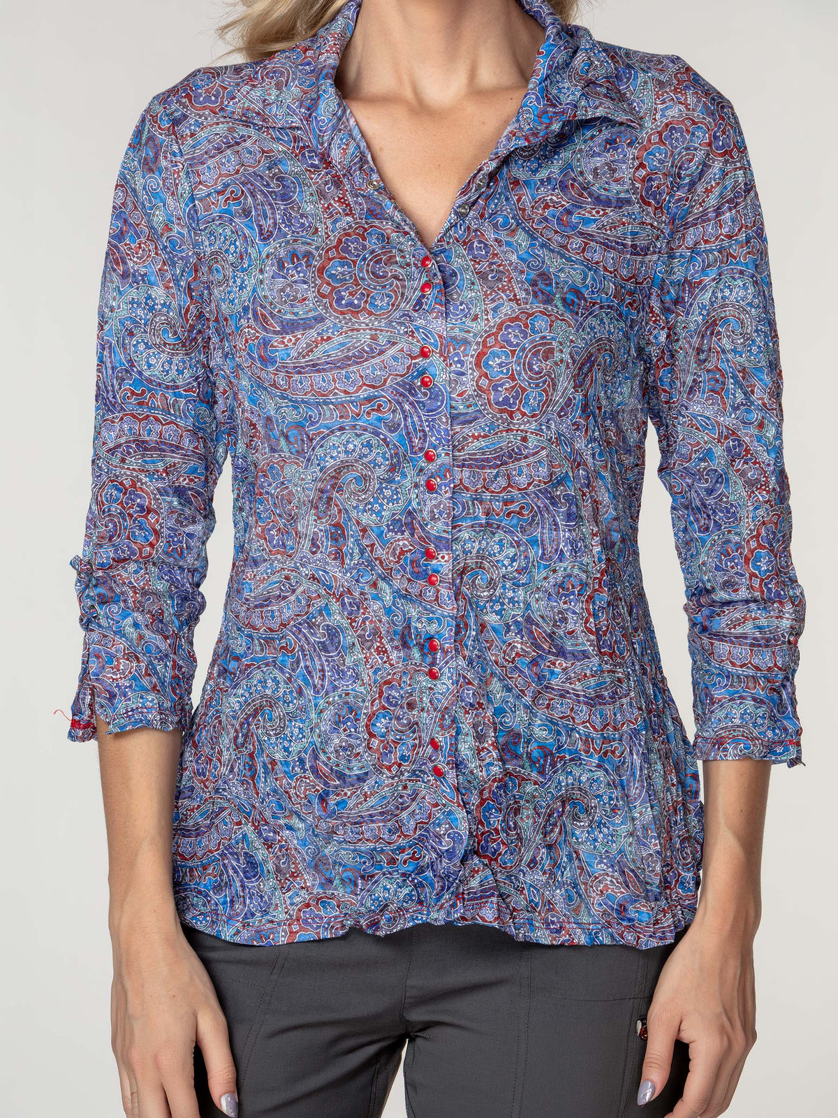 Sabrina Shirt - Indigo Paisley