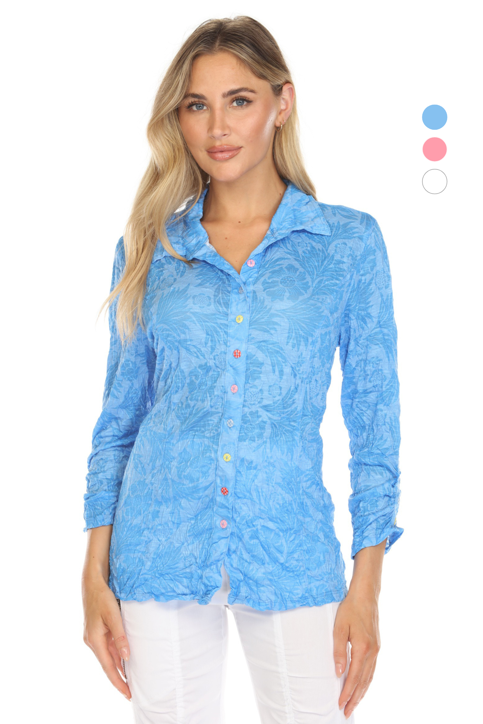 Sienna Shirt w/ Color Buttons - CARINE