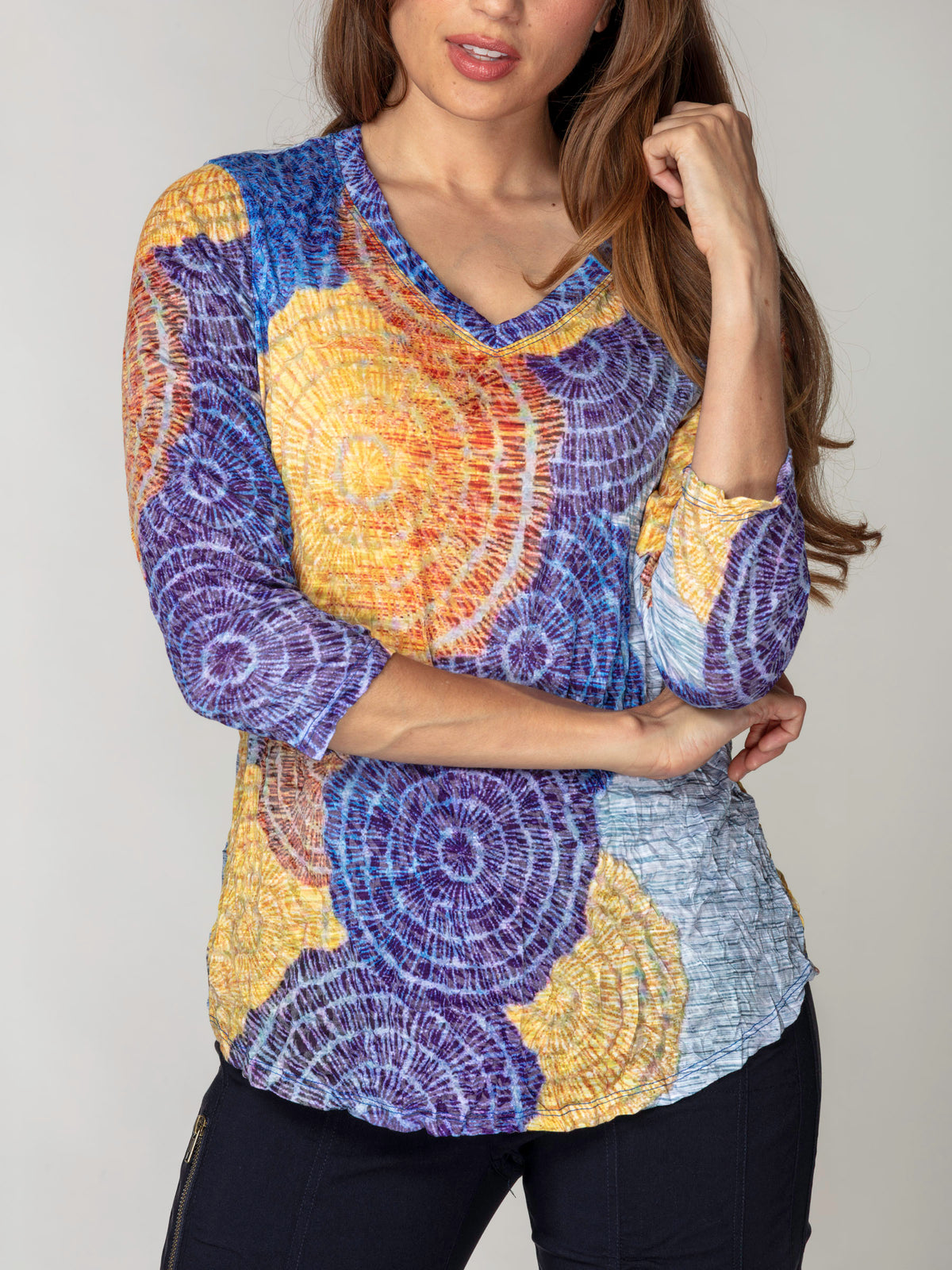 V-Neck Top - Solar Indigo