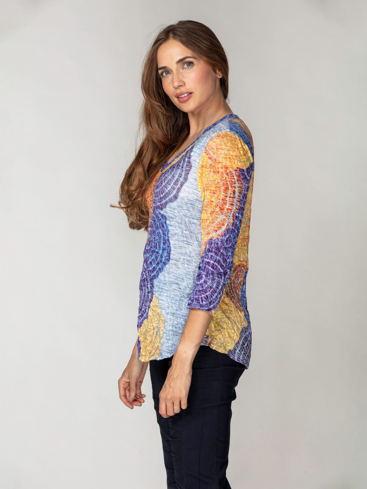 V-Neck Top - Solar Indigo