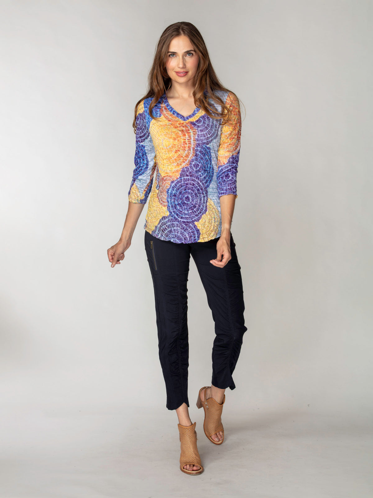 V-Neck Top - Solar Indigo