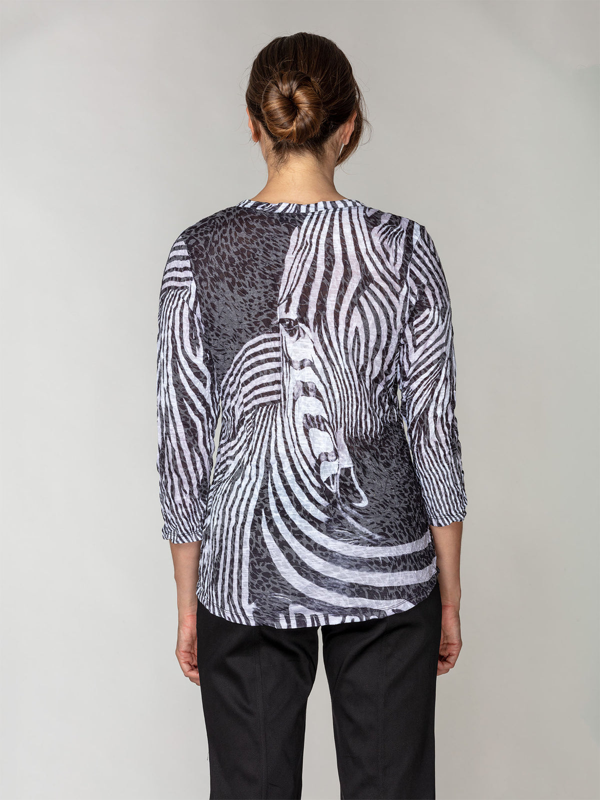 V-Neck Top - Zebra Gaze