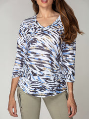 V-Neck Top - Drift Stripes