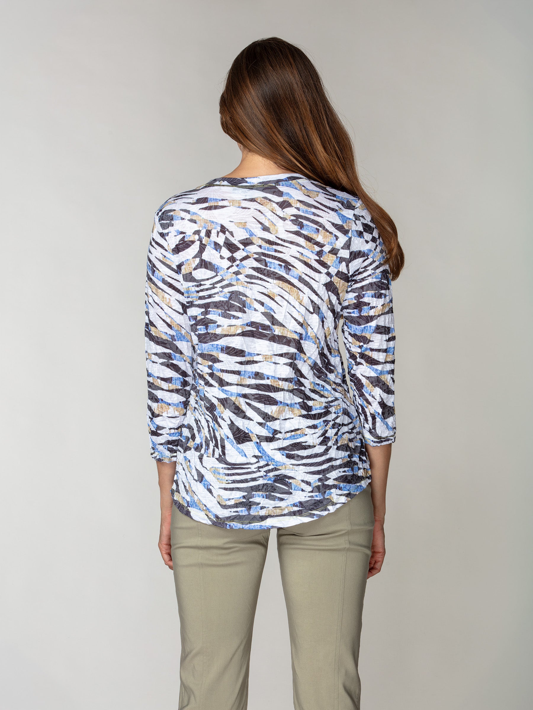 V-Neck Top - Drift Stripes