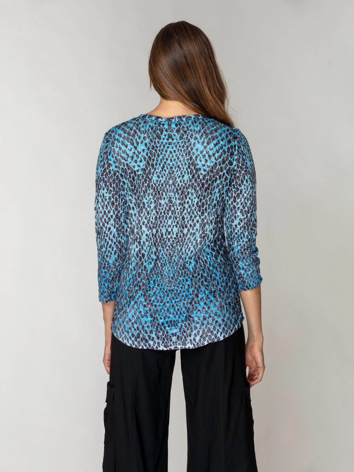 V-Neck Top - Teal Scales