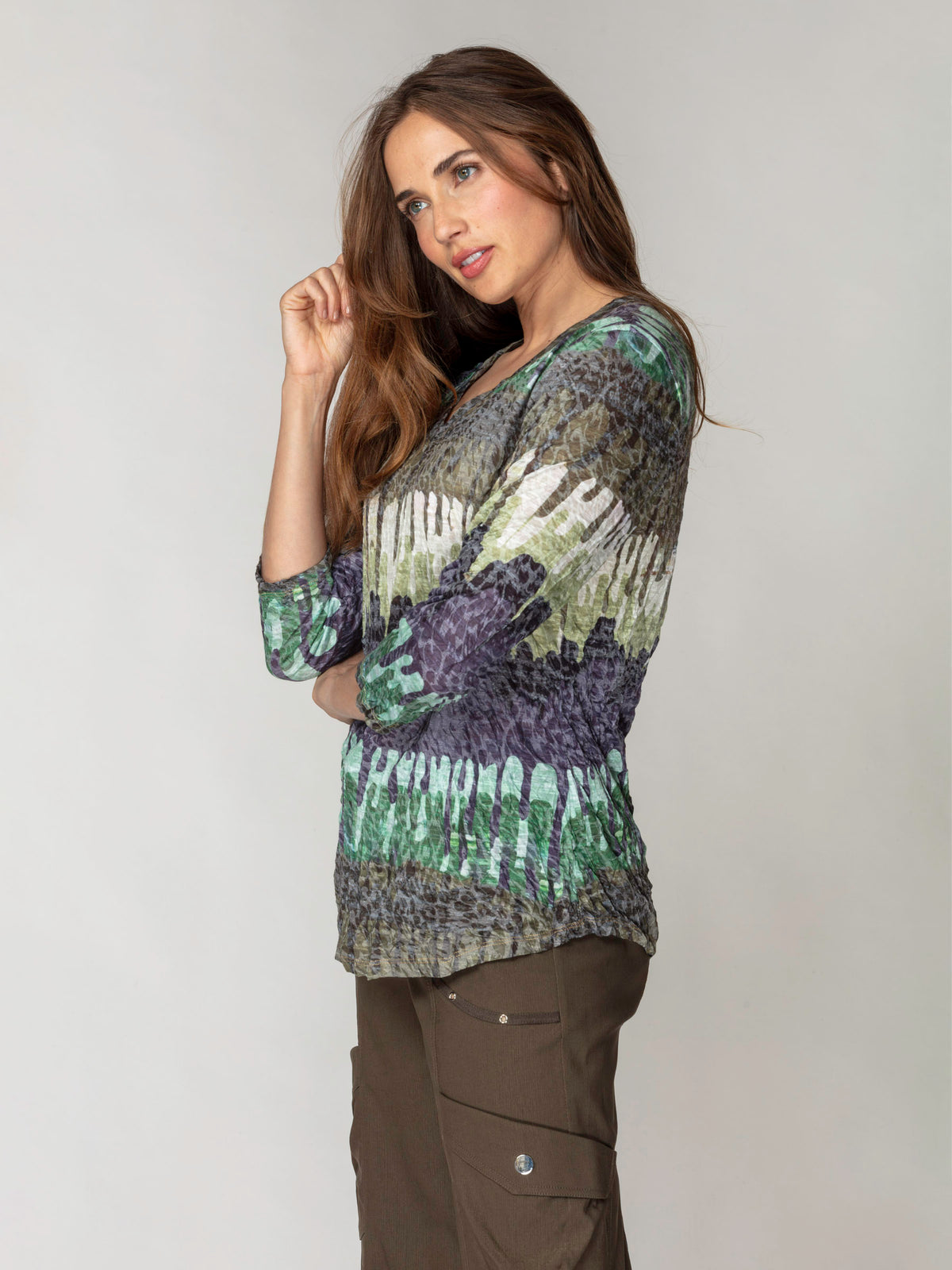 V-Neck Top - Verdant Drip