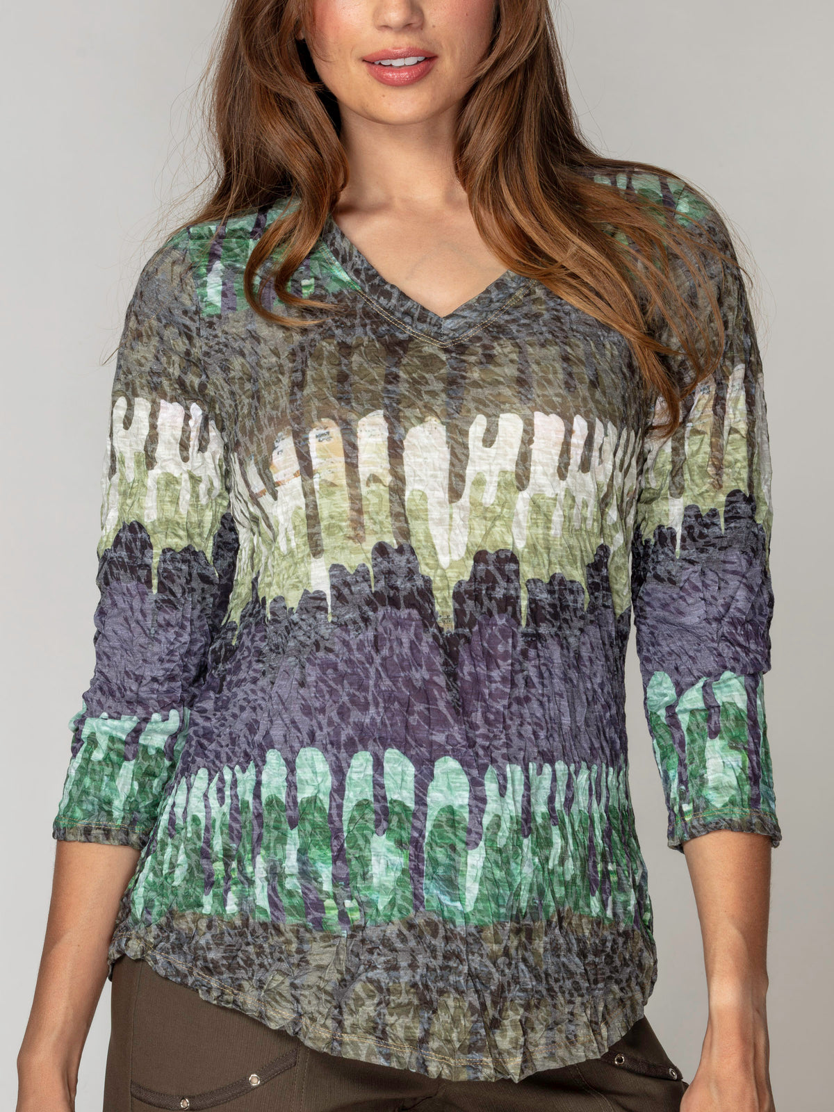 V-Neck Top - Verdant Drip
