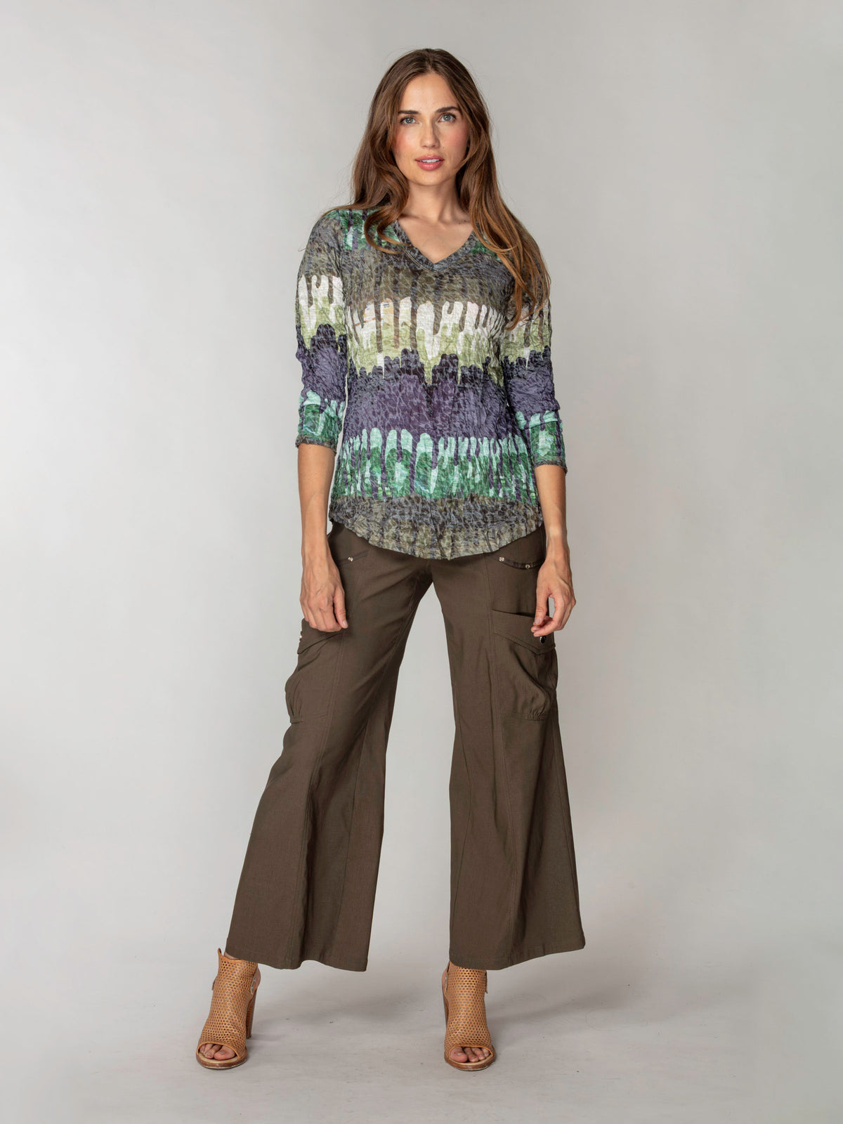 V-Neck Top - Verdant Drip