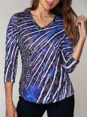 V-Neck Top - Sapphire Burst