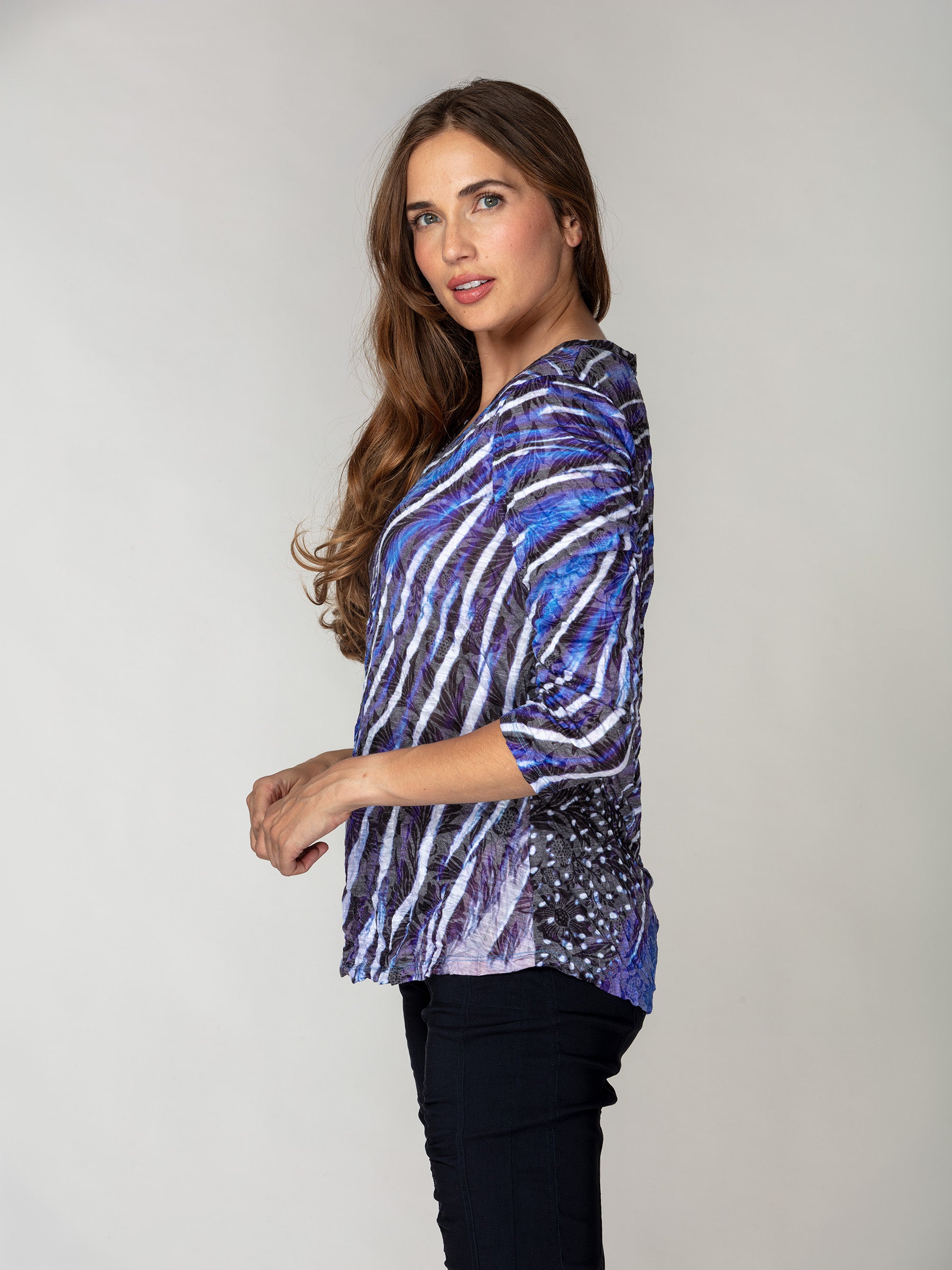 V-Neck Top - Sapphire Burst