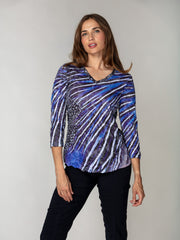 V-Neck Top - Sapphire Burst