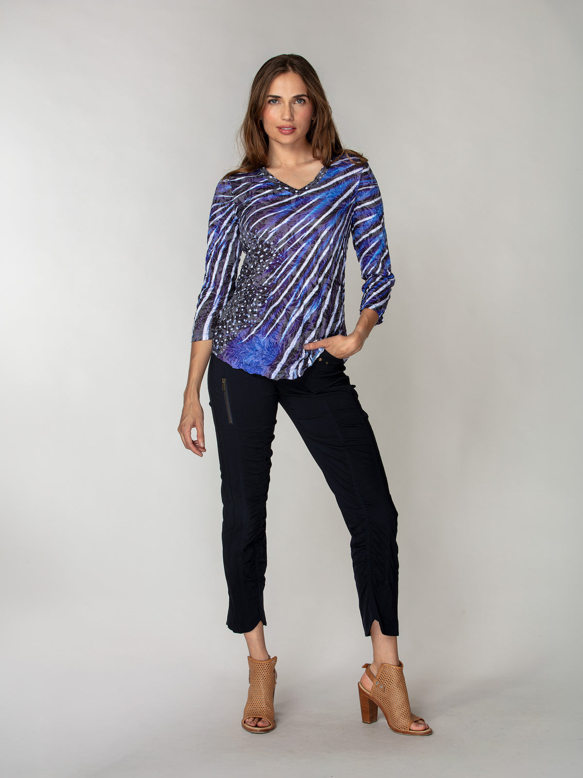 V-Neck Top - Sapphire Burst
