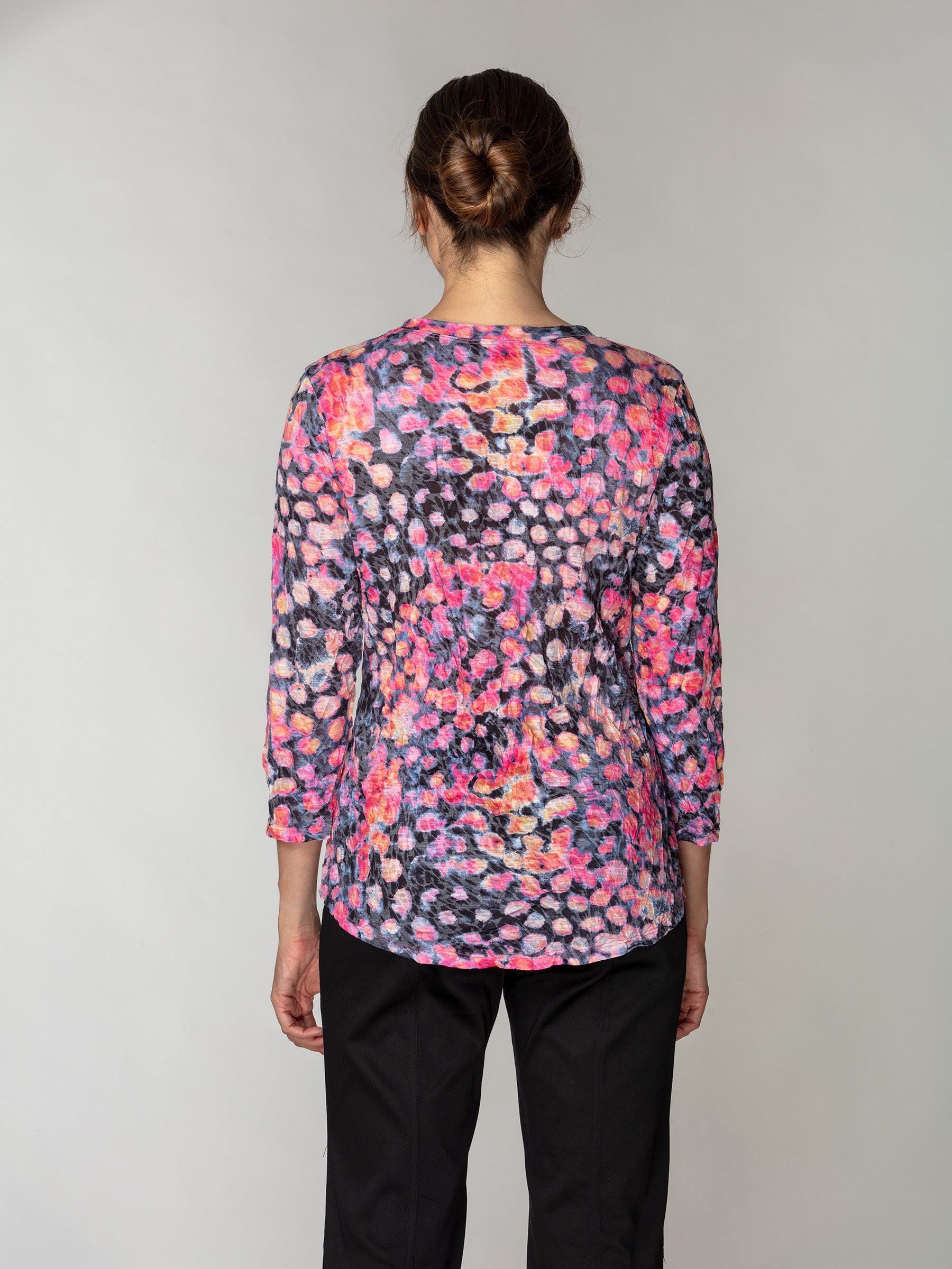 V-Neck Top - Rose Blots