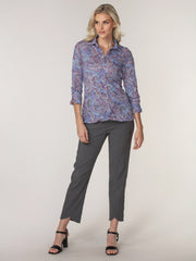 Sabrina Shirt - Indigo Paisley
