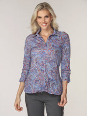 Sabrina Shirt - Indigo Paisley