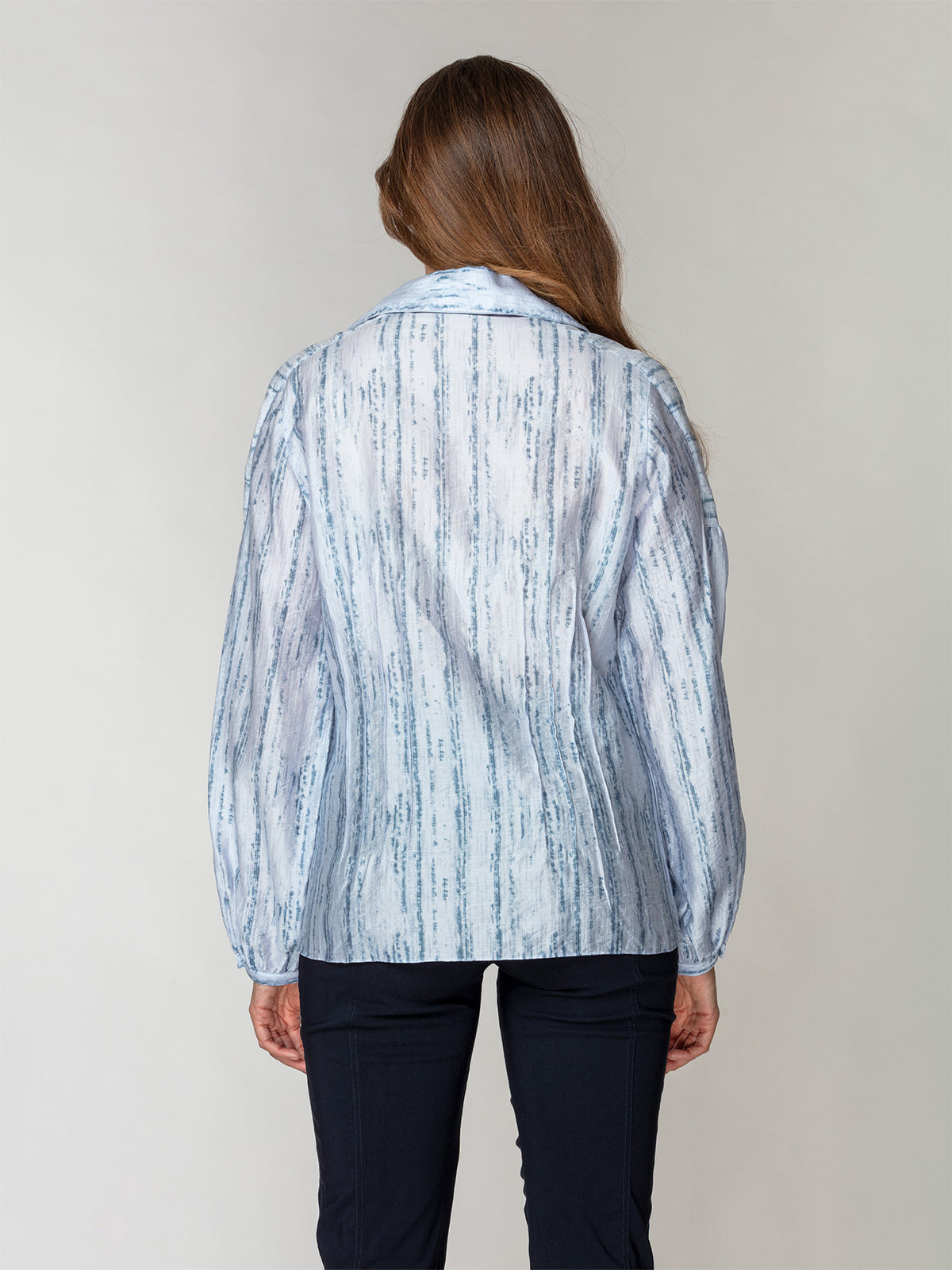 Soft Stripe Button Front Blouse