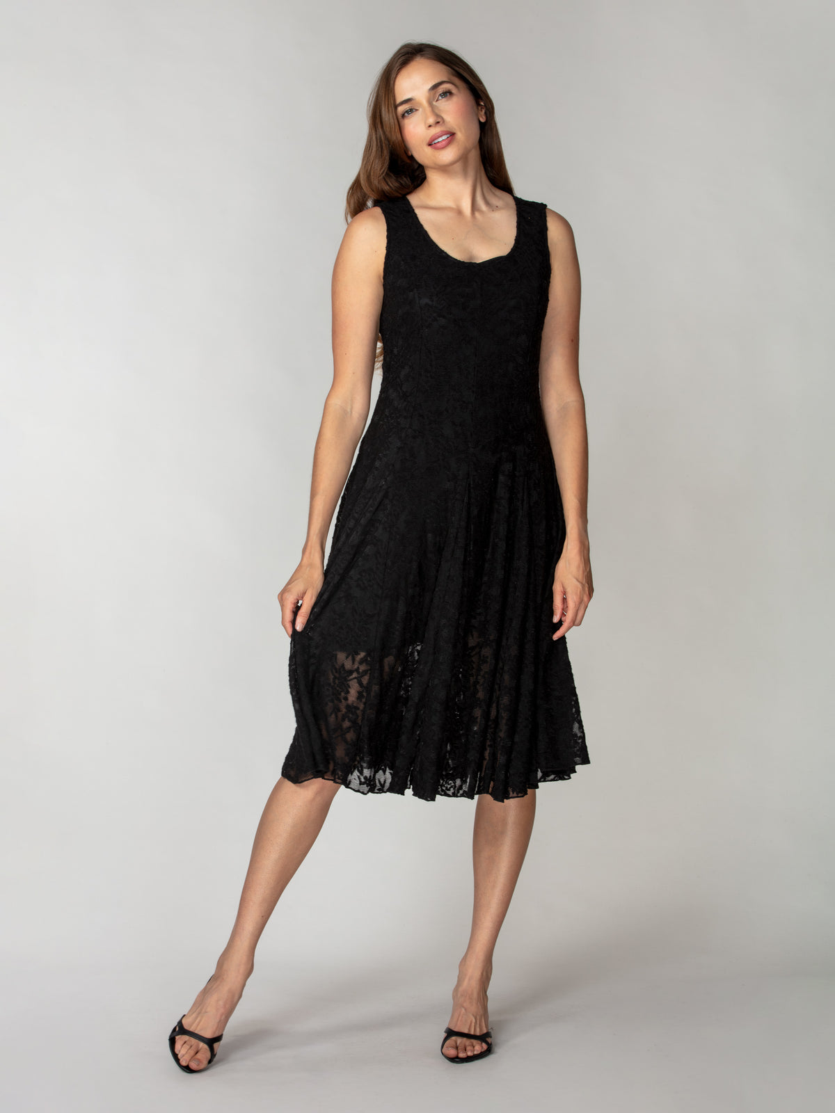 Textured Lace Tie-Hem Dress