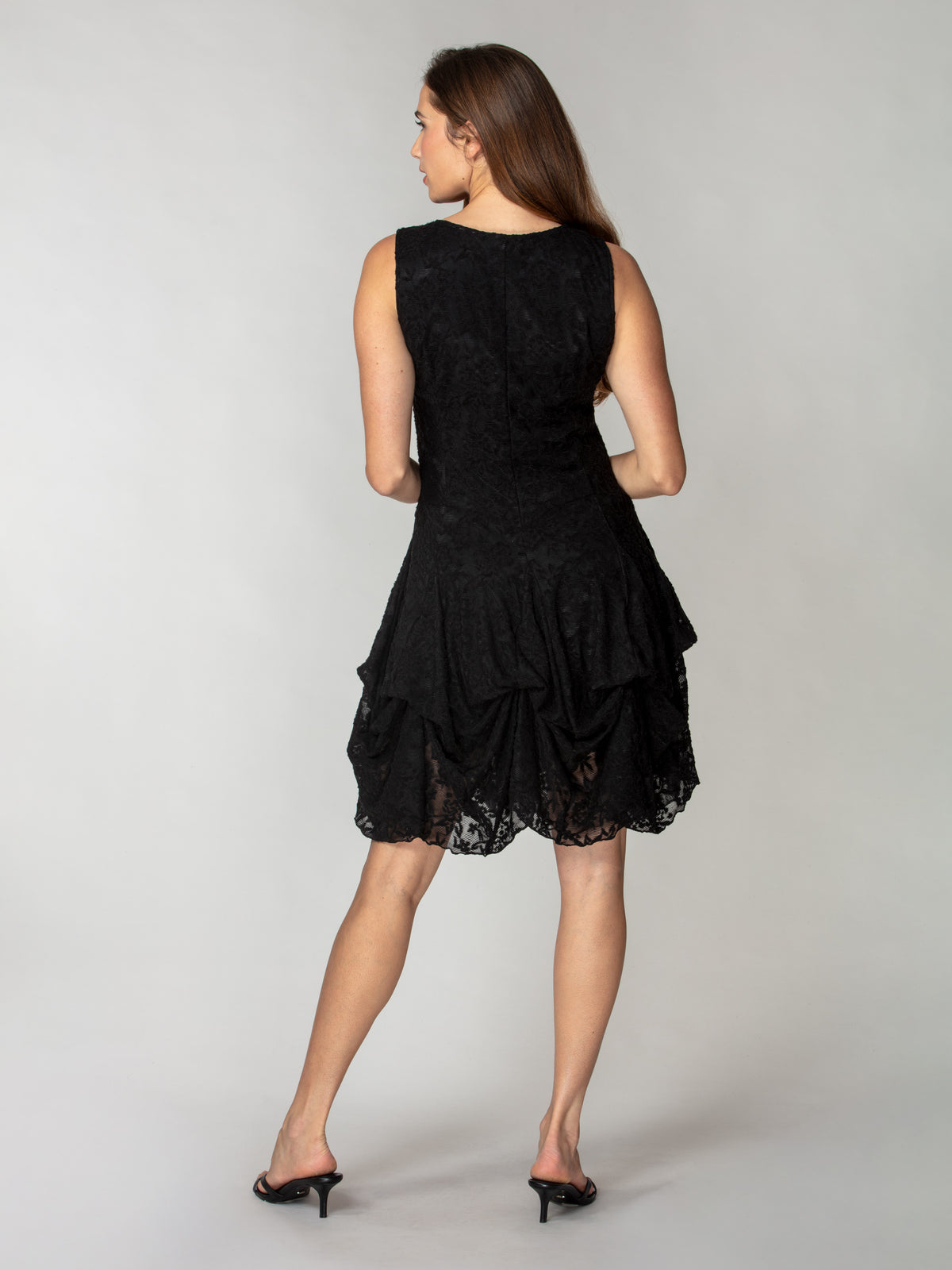 Textured Lace Tie-Hem Dress