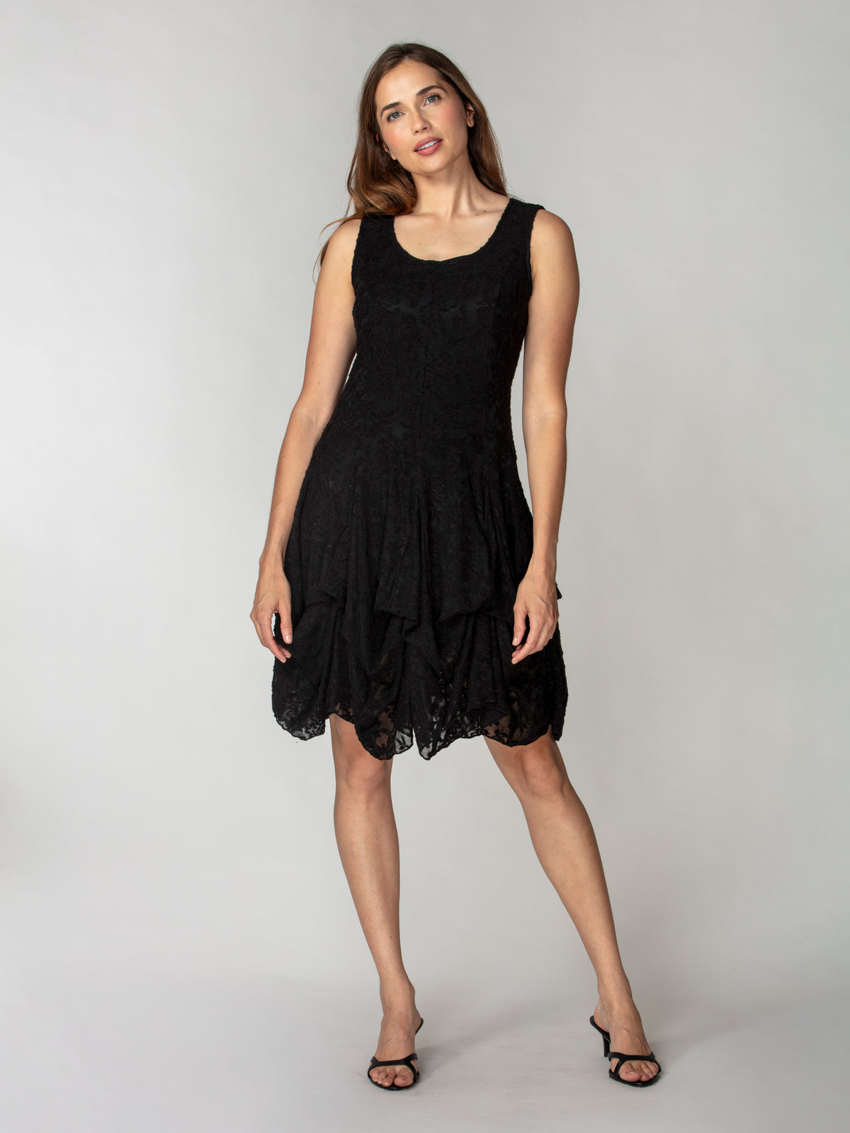 Textured Lace Tie-Hem Dress