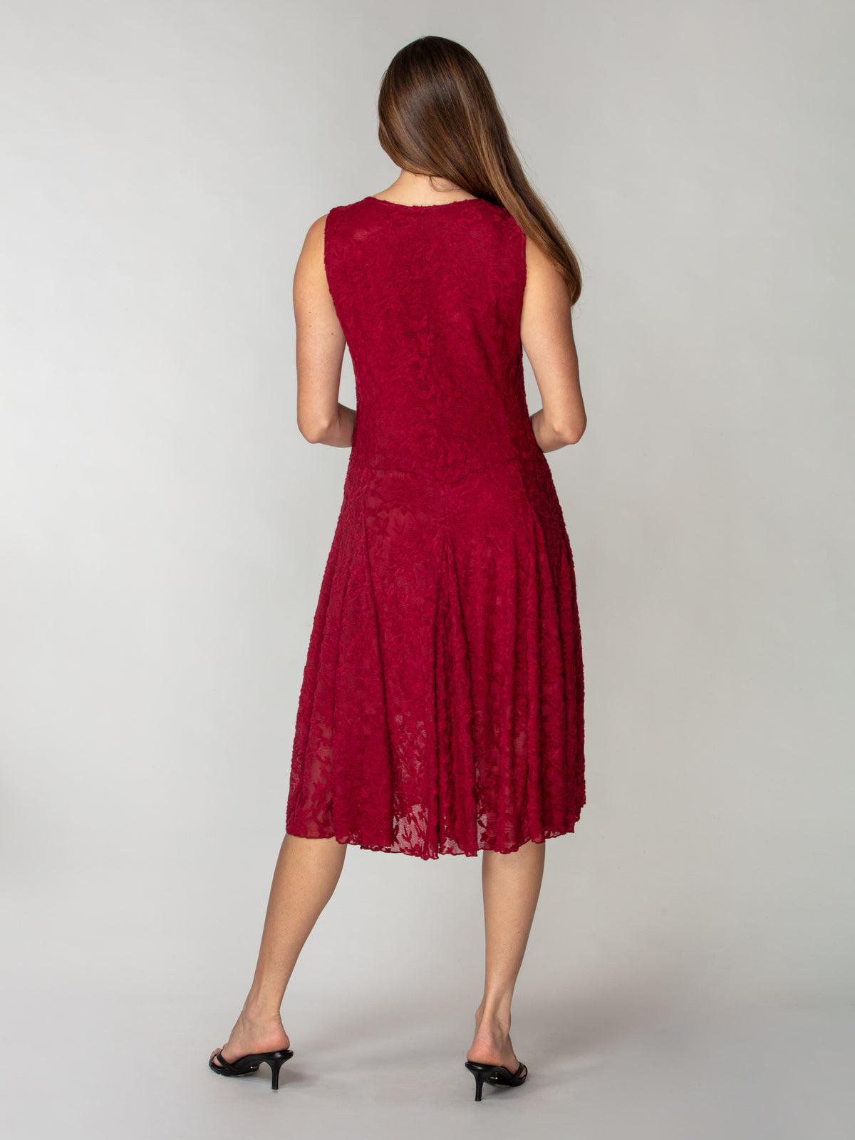 Textured Lace Tie-Hem Dress