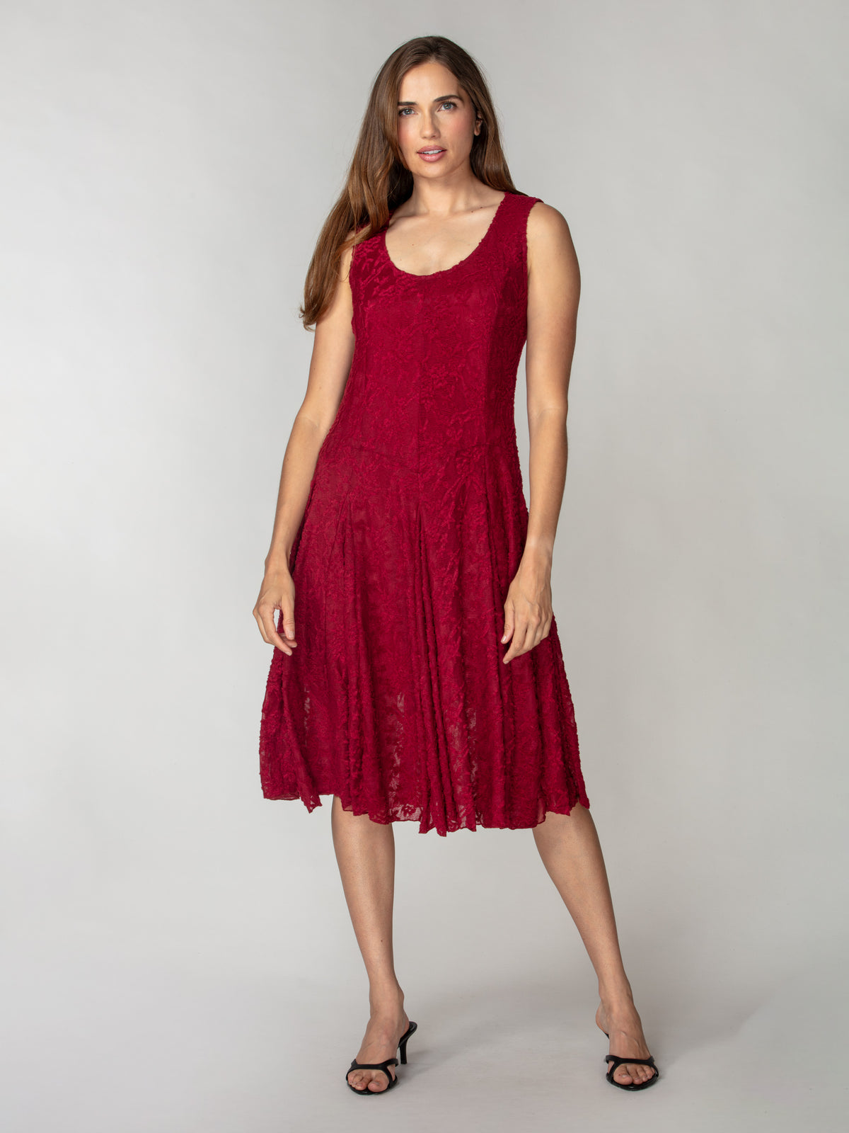 Textured Lace Tie-Hem Dress
