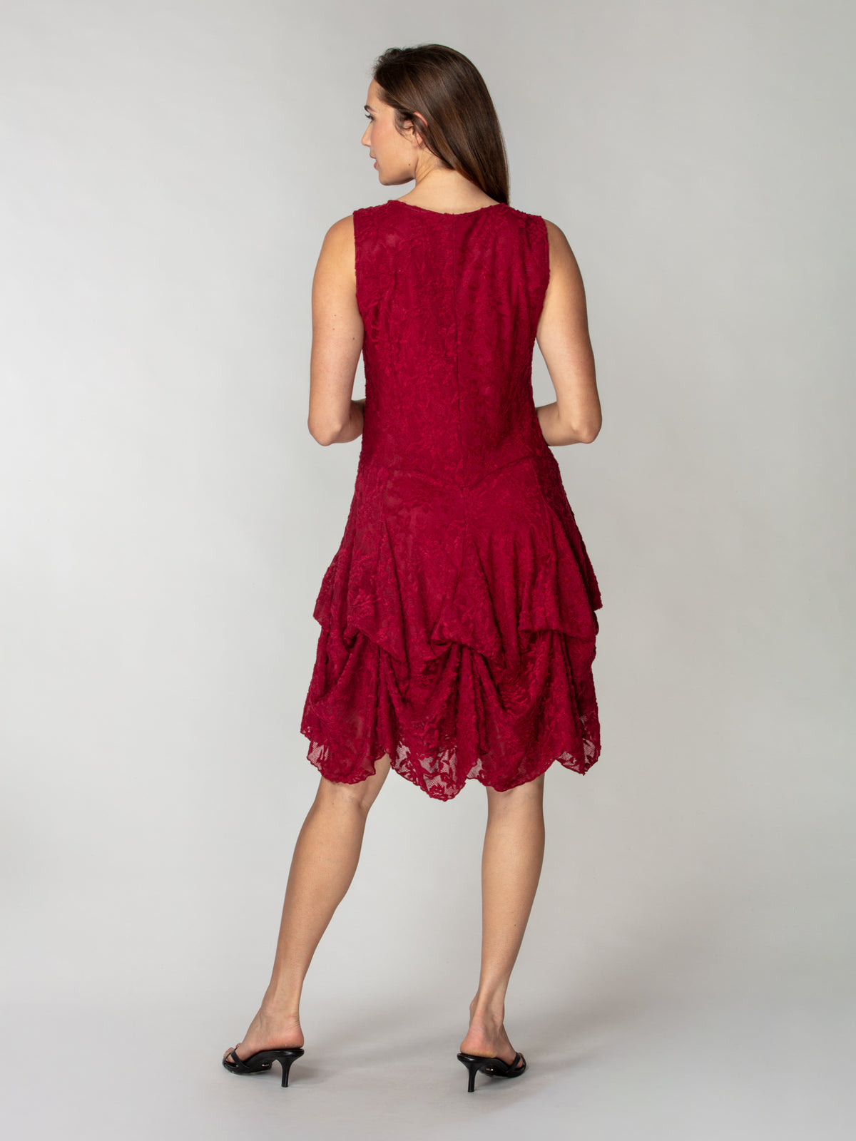 Textured Lace Tie-Hem Dress