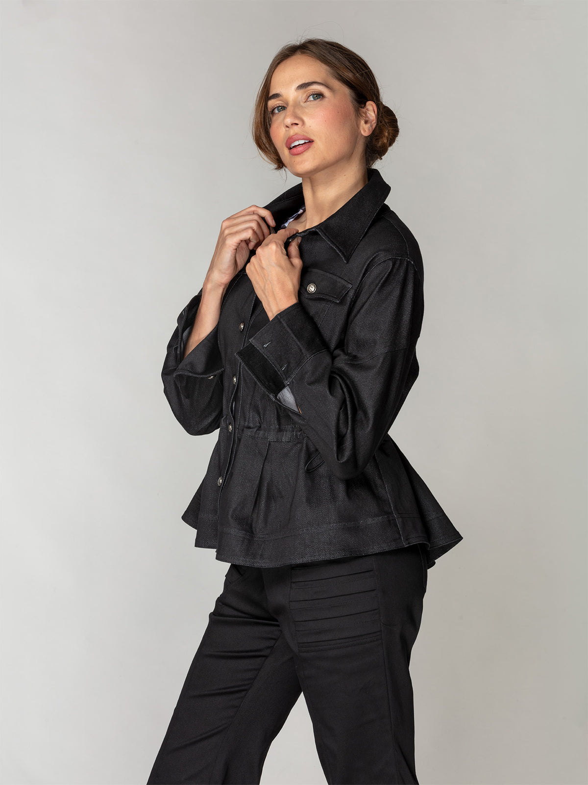 Soft Stretch Drawcord Utility Jacket