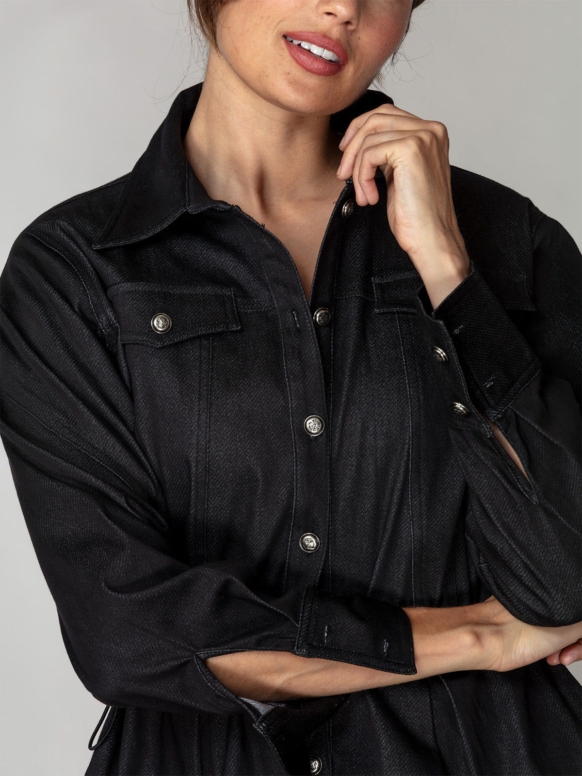 Soft Stretch Drawcord Utility Jacket