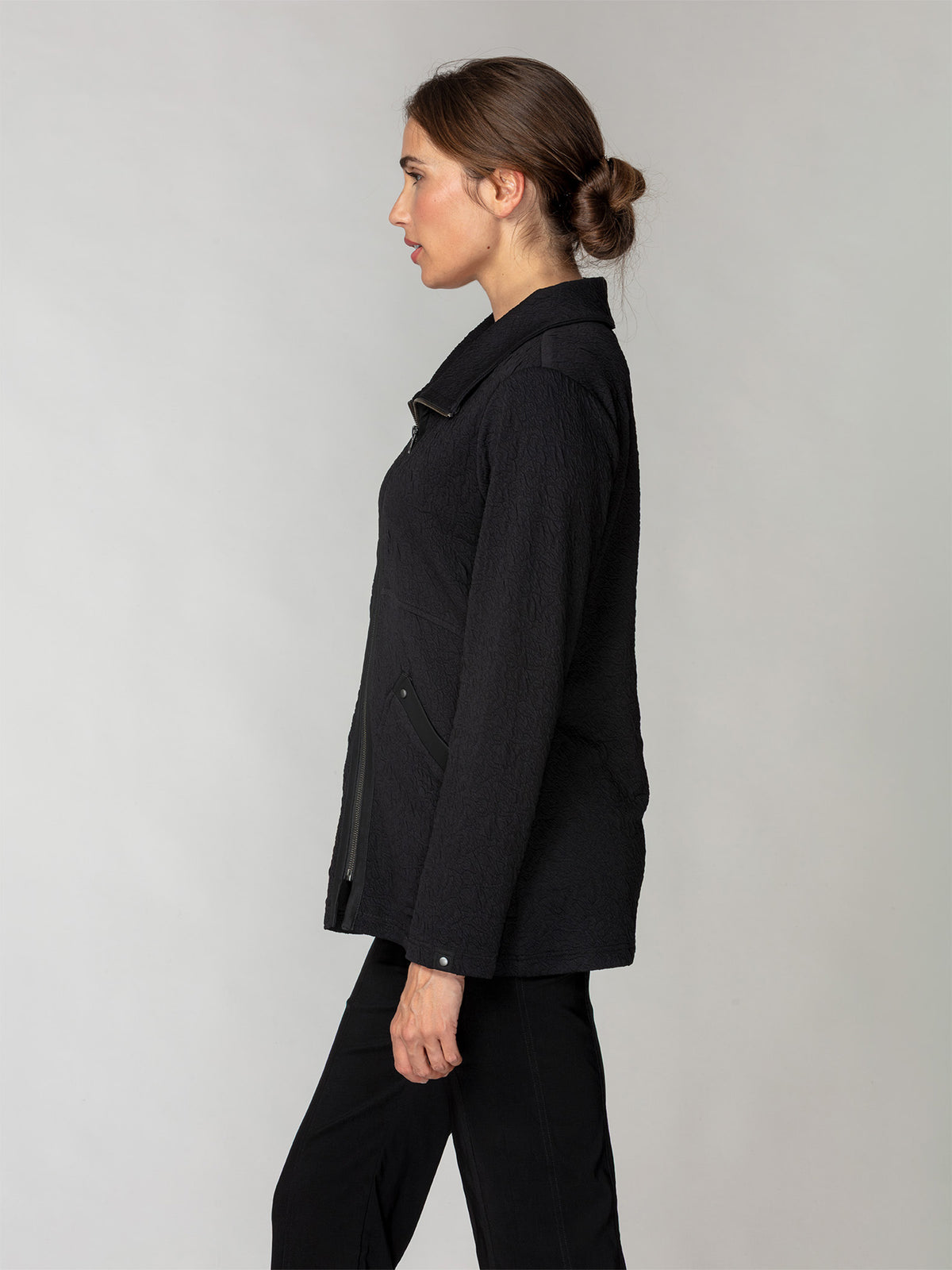 Embossed Zip-Front Jacket