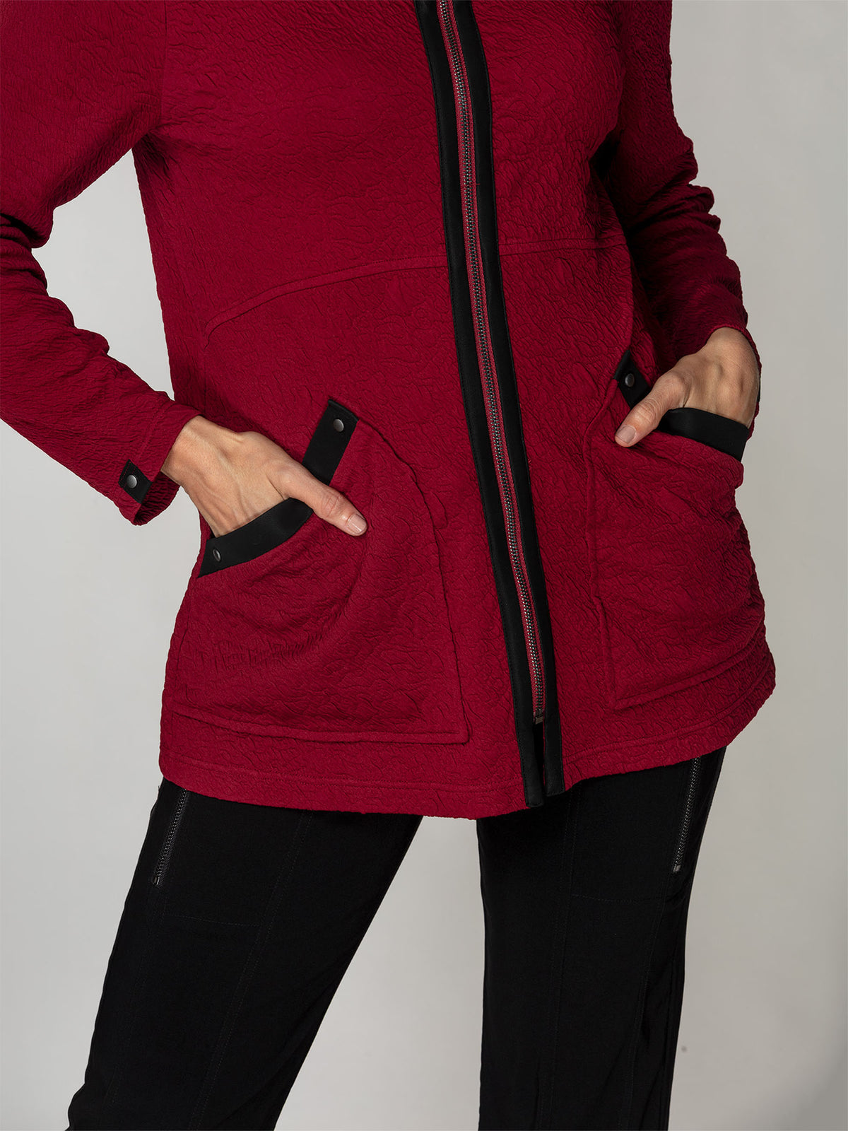 Embossed Zip-Front Jacket