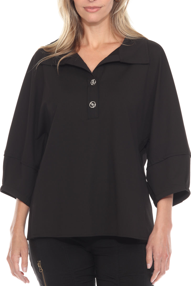Ornate Button Collared Top - CARINE