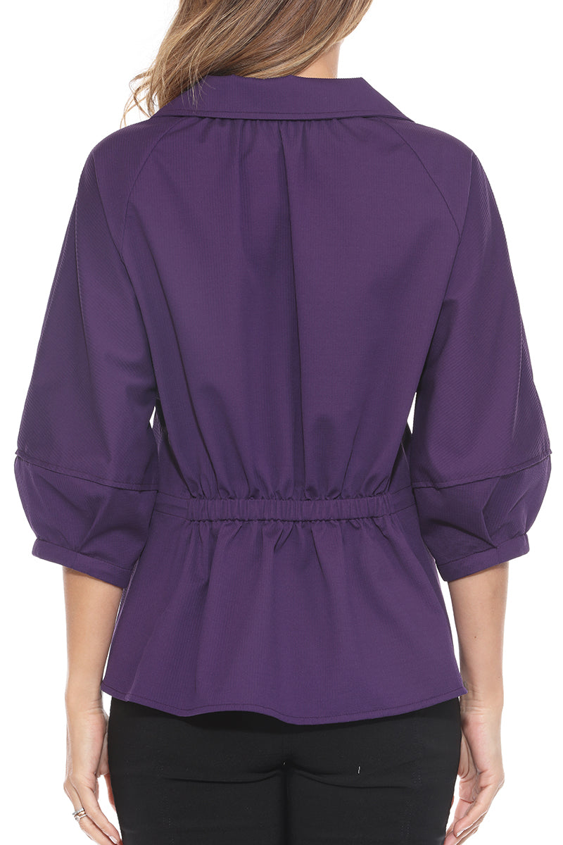 Ornate Button Collared Top - CARINE