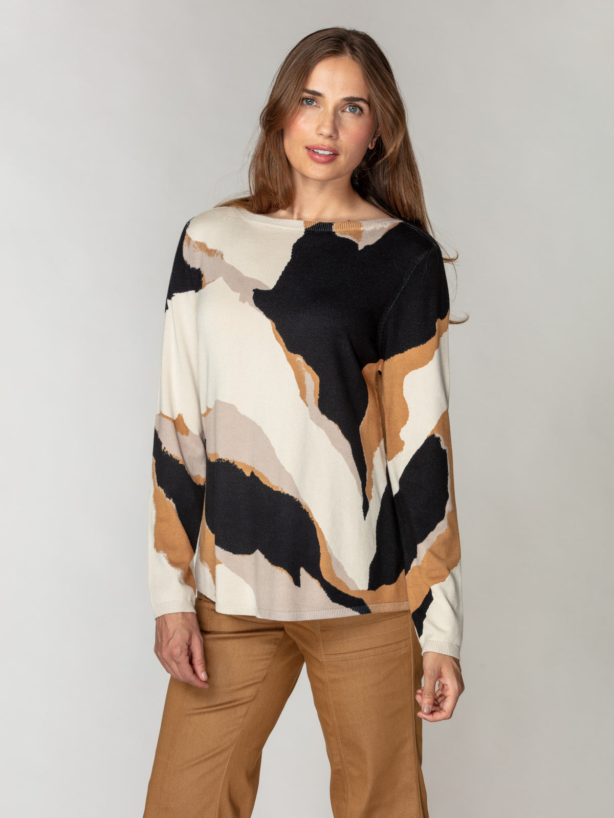 Fluid Knit Boatneck Sweater