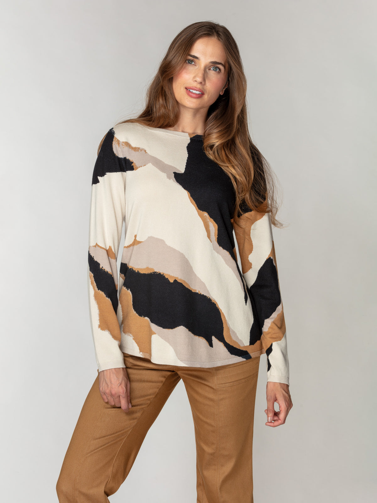 Fluid Knit Boatneck Sweater