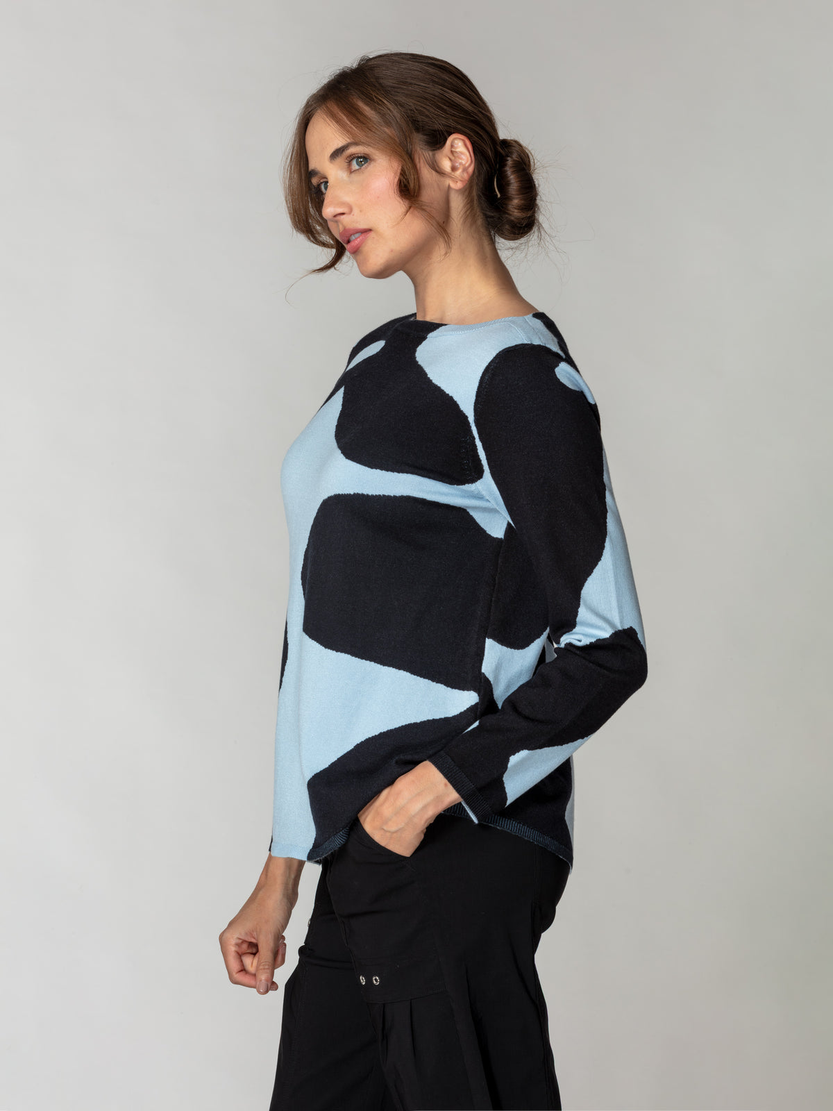 Fluid Knit Boatneck Sweater