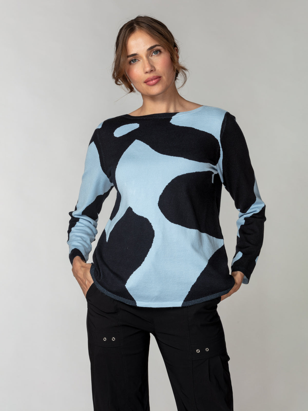 Fluid Knit Boatneck Sweater