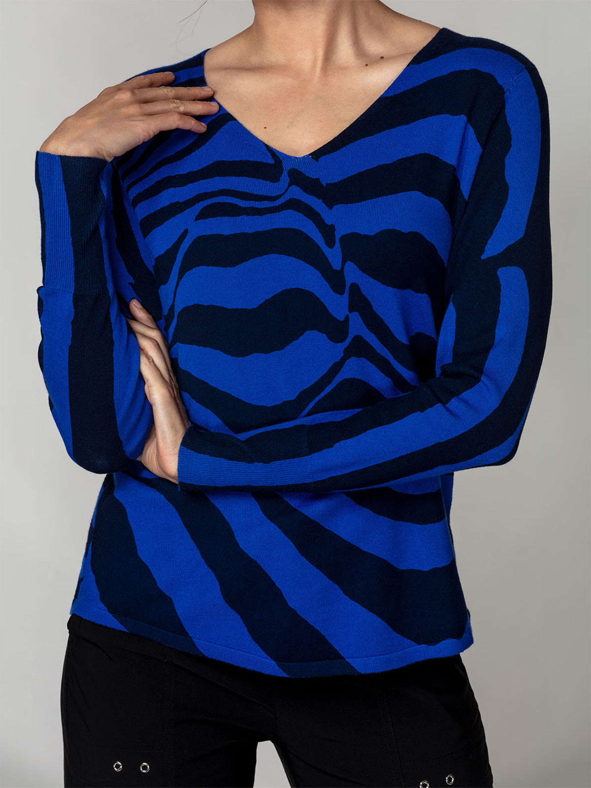 Fluid Knit V-Neck Sweater