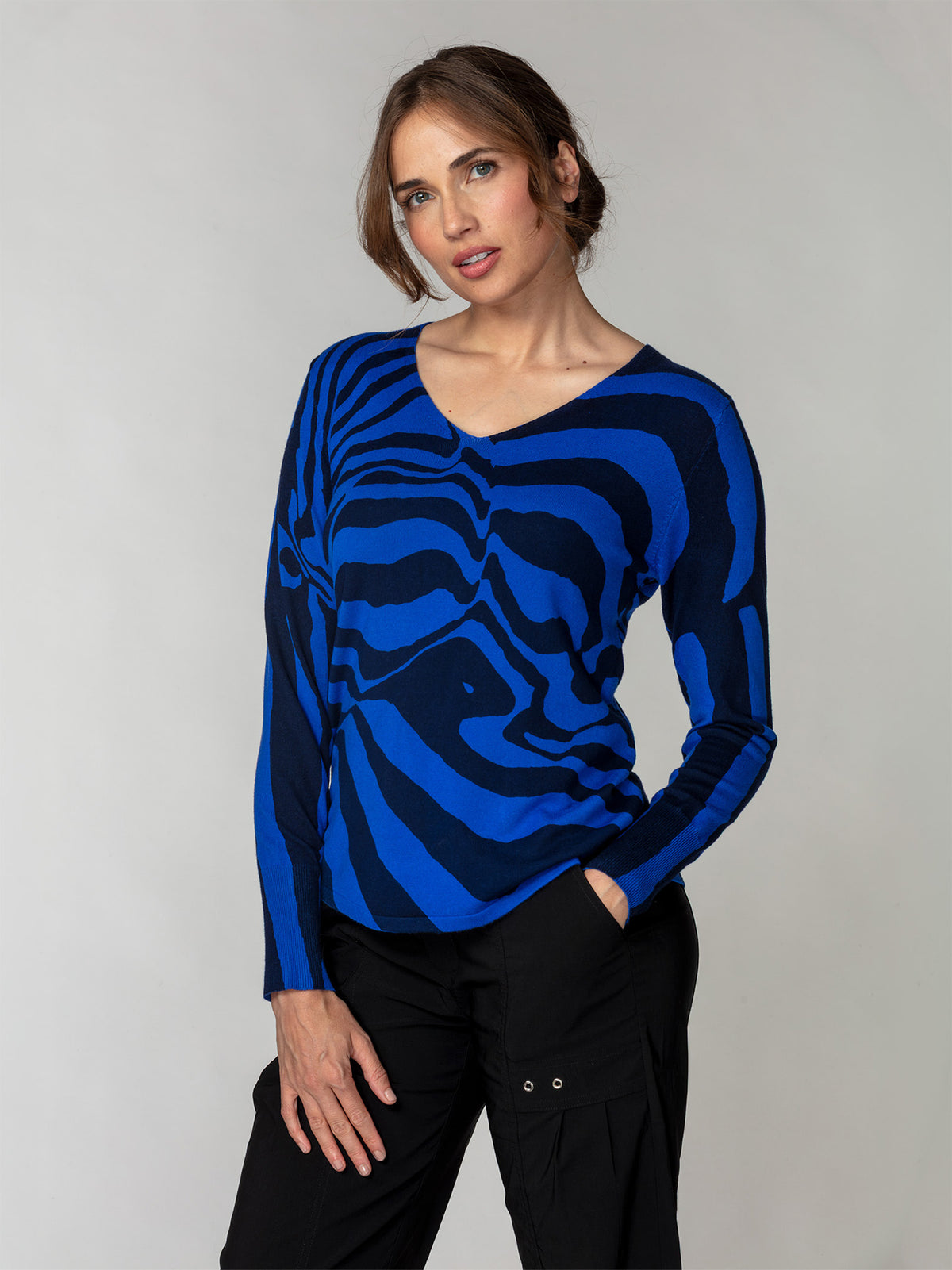 Fluid Knit V-Neck Sweater